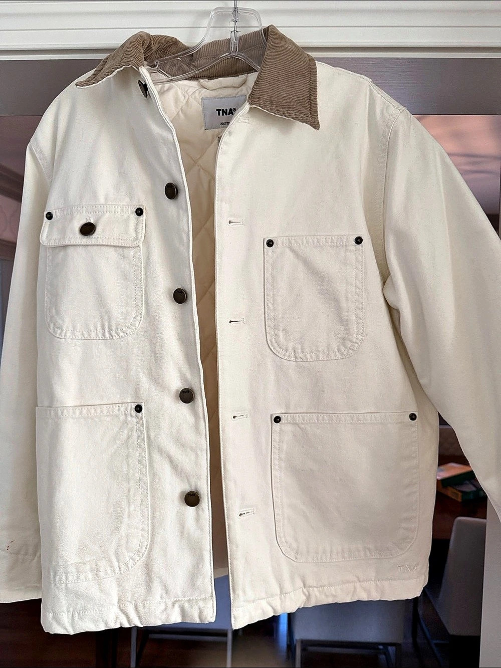 TNA Utility Jacket in White Like New